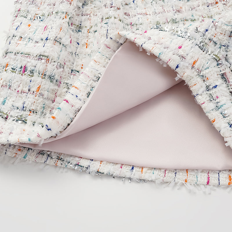"Winter Versailles" Tweed Shorts—Fruit Mille Crepe