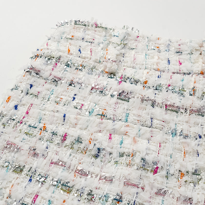 "Winter Versailles" Tweed Shorts—Fruit Mille Crepe