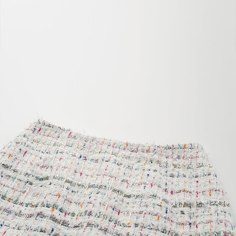 "Winter Versailles" Tweed Skirt—Fruit Mille Crepe