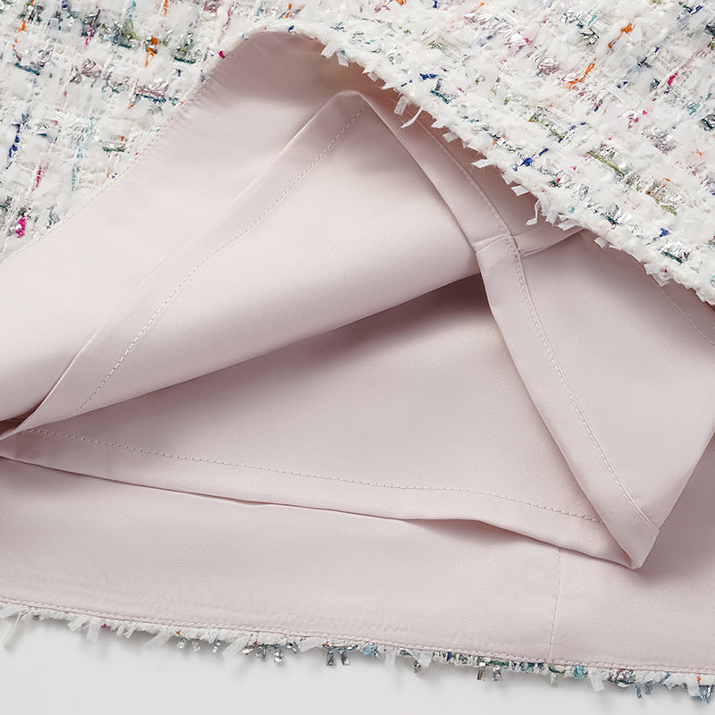 "Winter Versailles" Tweed Skirt—Fruit Mille Crepe
