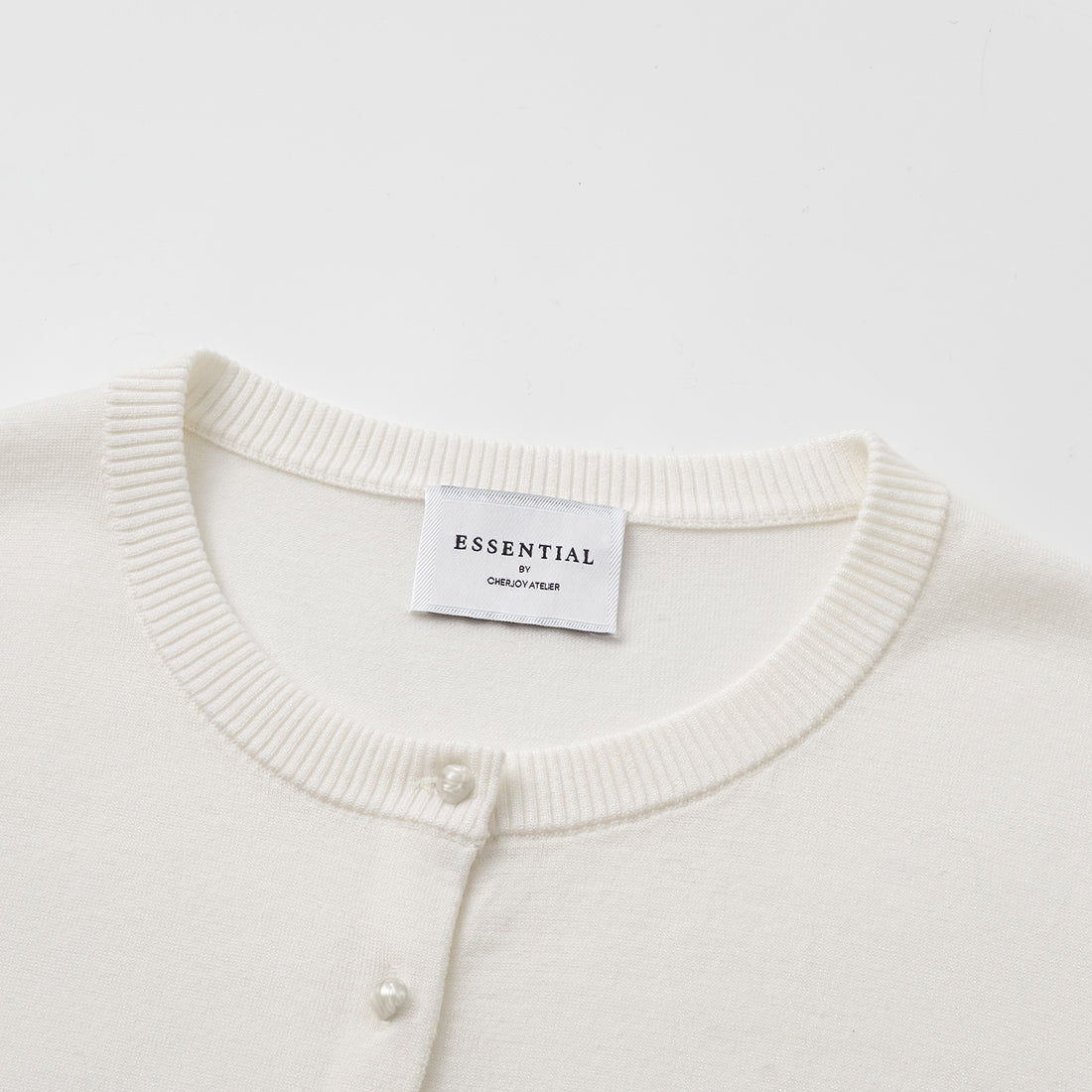 "Summer Diary" Cool Triacetate Cashmere Knit Short Sleeve Cardigan—PURE