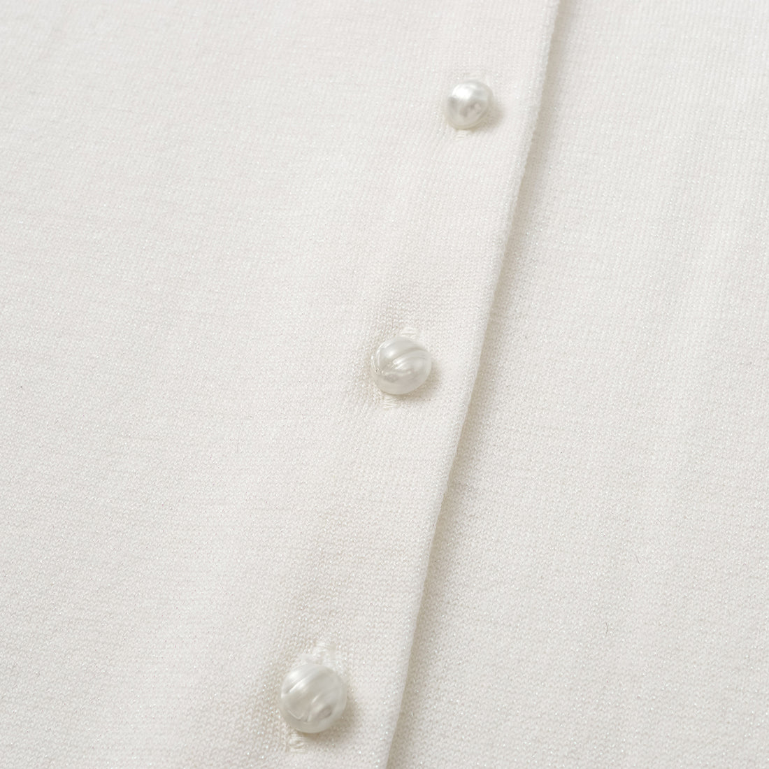 "Summer Diary" Cool Triacetate Cashmere Knit Short Sleeve Cardigan—PURE