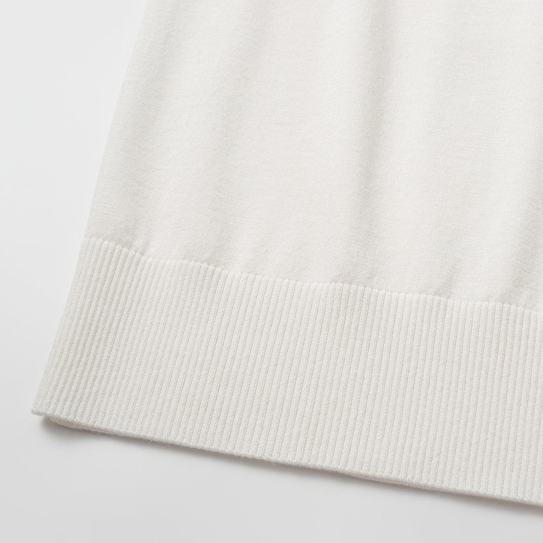 "Summer Diary" Cool Triacetate Cashmere Knit Short Sleeve Cardigan—PURE