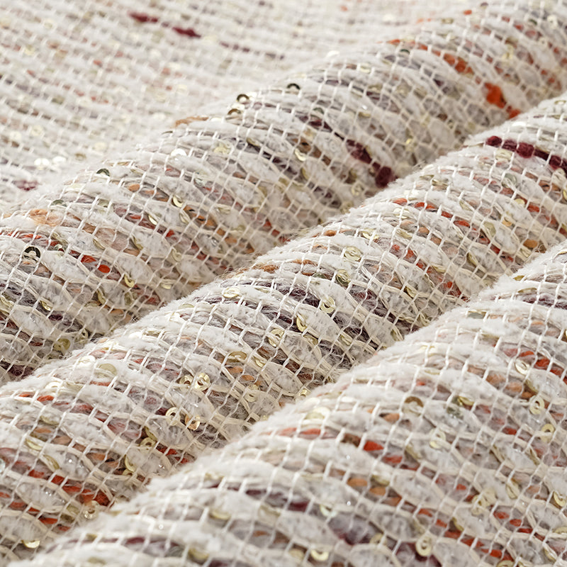 "Oxford Autumn Elegance" Tweed Wide Pants - White and Multicolor