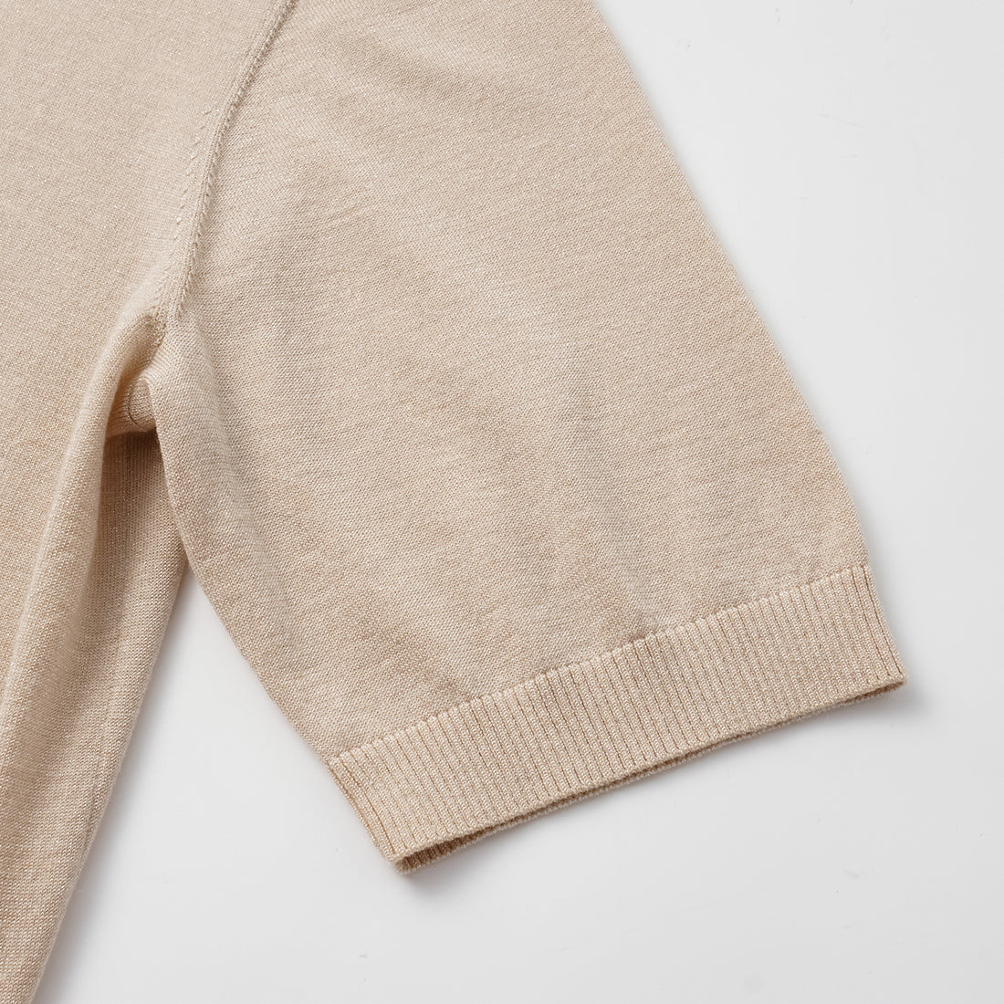 "Summer Diary" Cool Triacetate Cashmere Knit Short Sleeve Cardigan—CALM