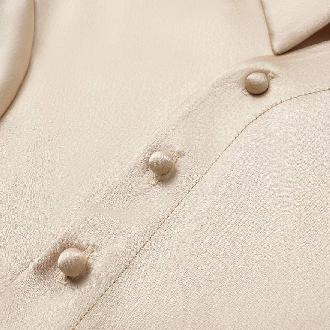 "Spring" Crystal Scale Acetate Light Chinese Shirt - Champagne Gold
