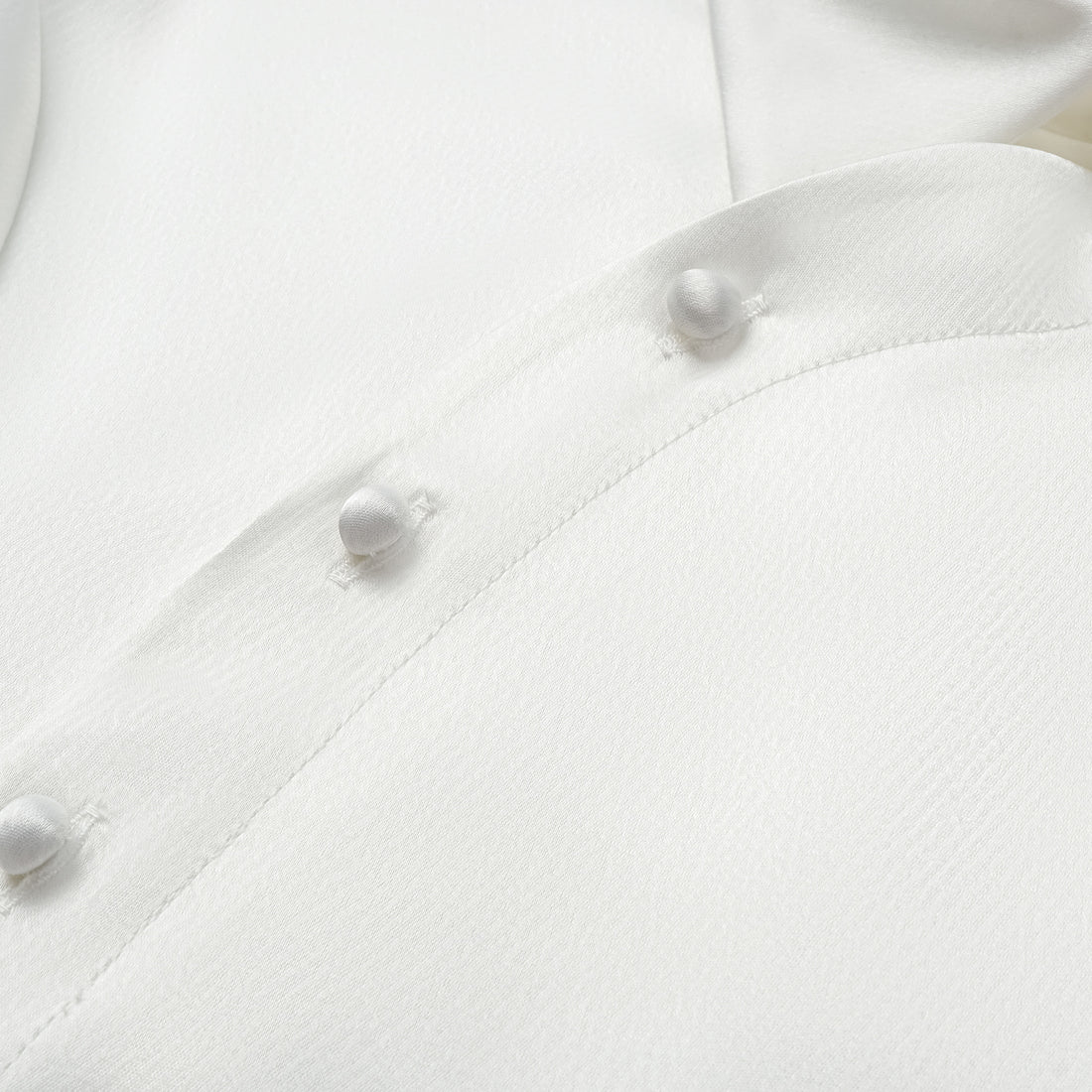 "Spring" Crystal Scale Texture Acetate Light Chinese Shirt - White