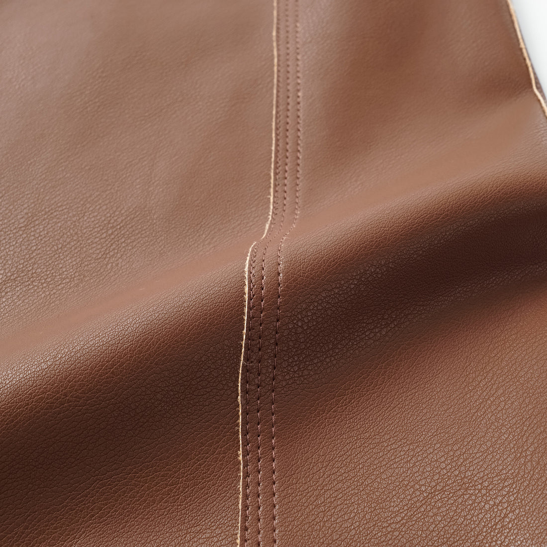 "Easy-go Chic" Vegan Leather Cut Pencil Skirt - Honey Brown