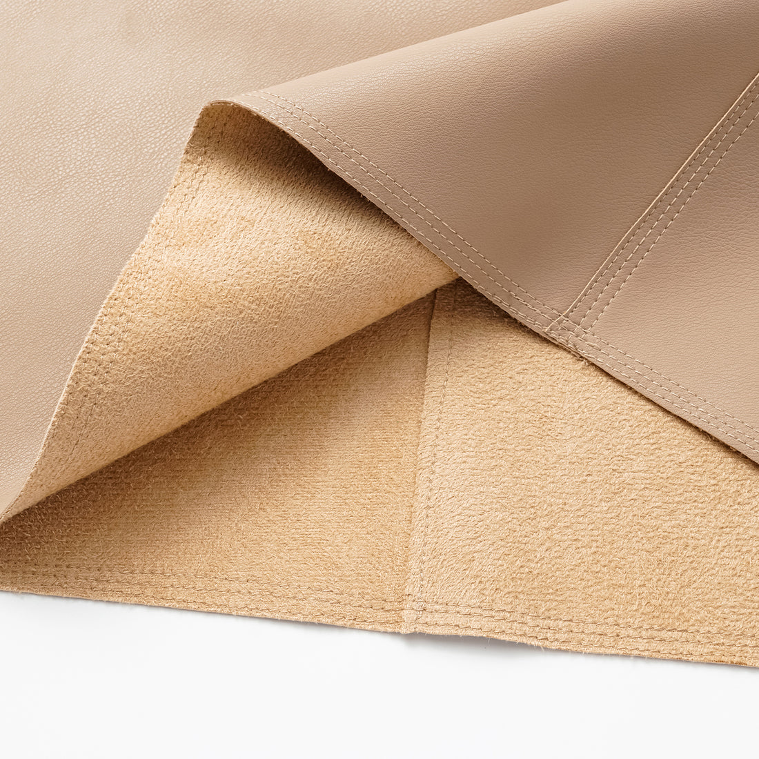 "Easy-go Chic" Vegan Leather Cut Pencil Skirt - Nude