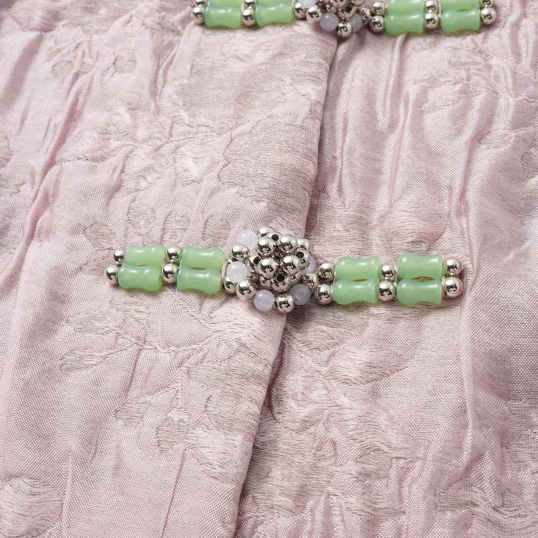 "Spring" Ice Crystal Jacquard Light Chinese Style Vest - Rose Dew