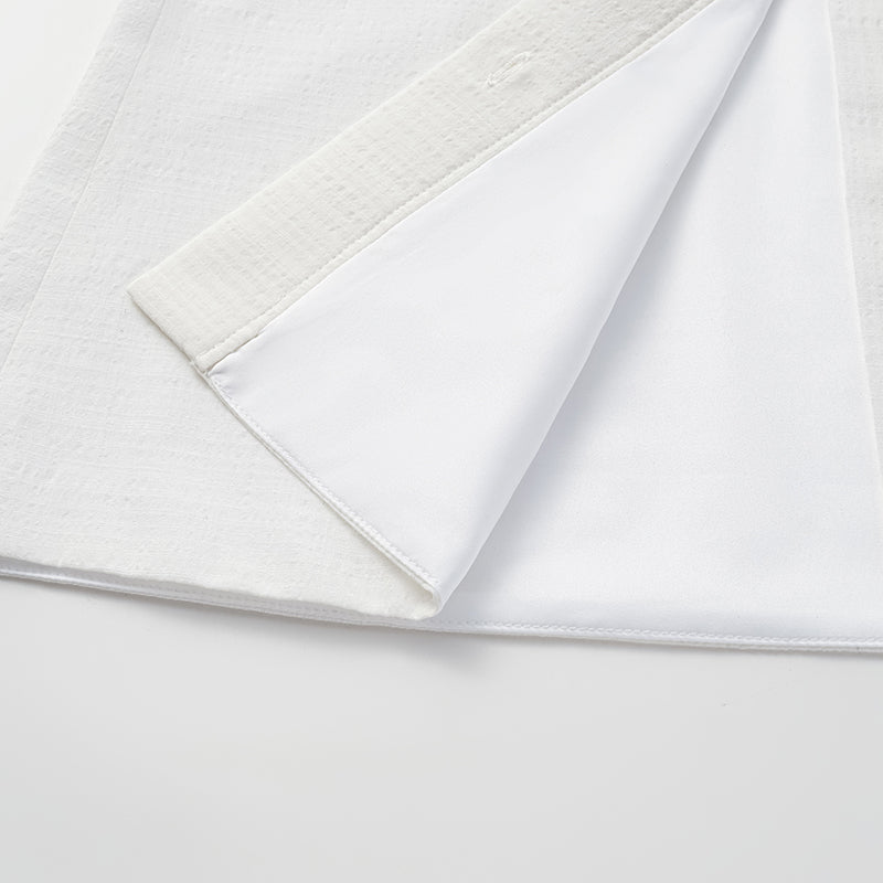 "Easy go Chic" Waffle Shoulder Pad Shirt/Shorts Set - White