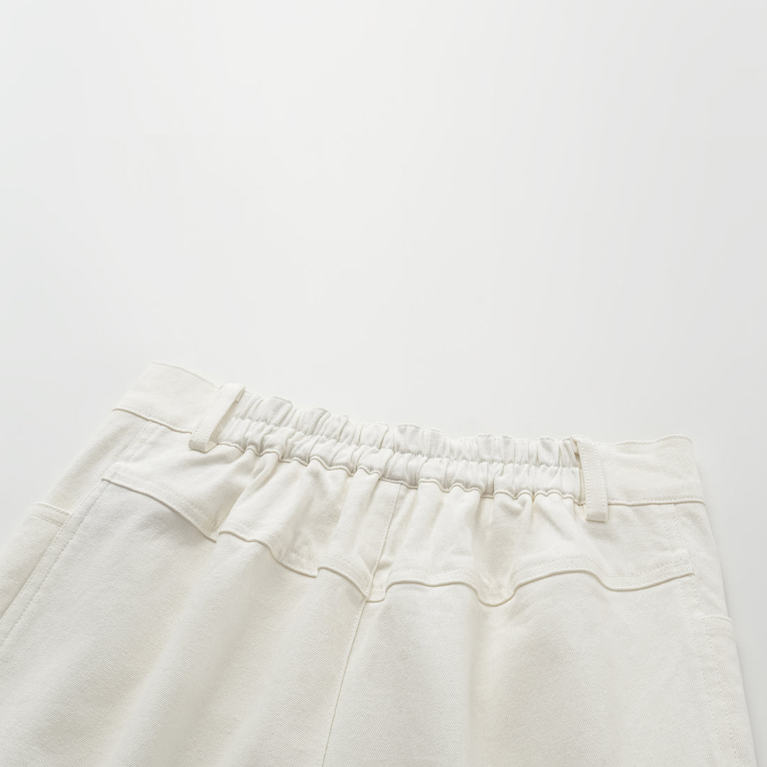"Easy-go Chic" Premium High Stretch Cotton Denim Cropped Pants - White