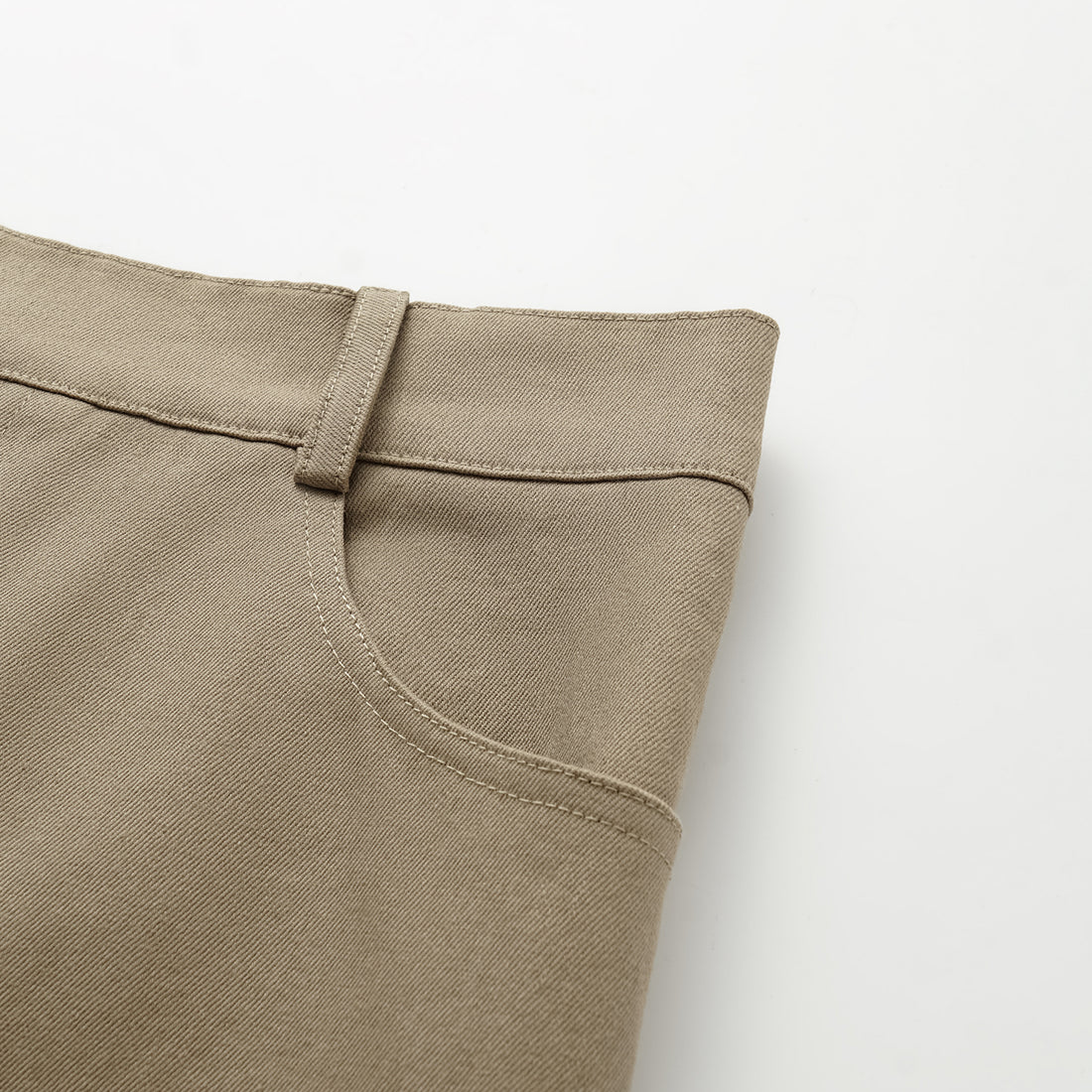 "Easy-go Chic" Premium High Stretch Cotton Denim Cropped Pants - Khaki