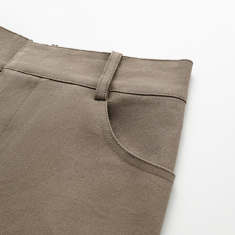 "Easy-go Chic" Premium High Stretch Cotton Denim Cropped Pants - Biscuits