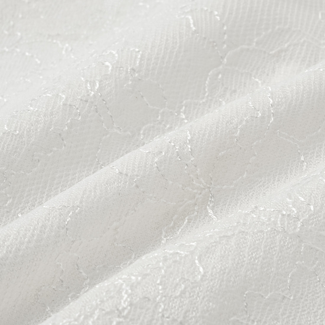 "Daytime Sparkle." French top-grade lace craft diamond-cut shirt