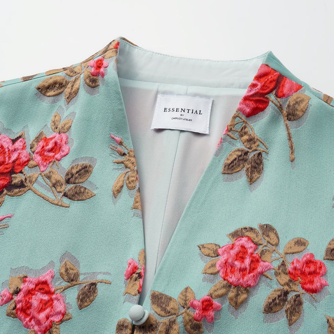 "Imperial Garden Teatime" Italian three-dimensional jacquard light Chinese style vest