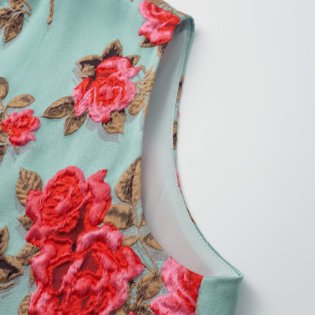 "Imperial Garden Teatime" Italian three-dimensional jacquard light Chinese style vest
