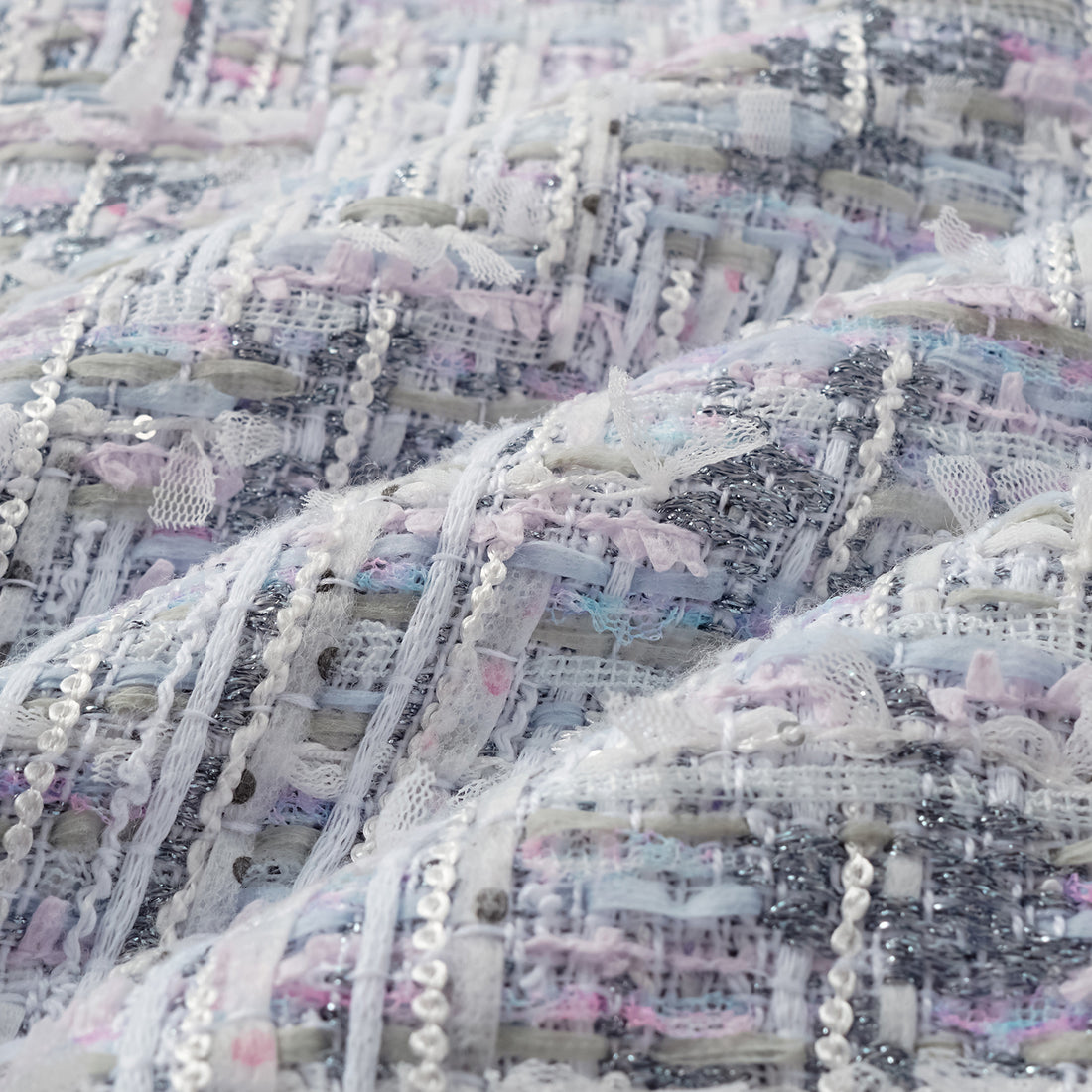 "Arcade of CherJoy Atelier." French summer light tweed three-dimensional cut drawstring dress