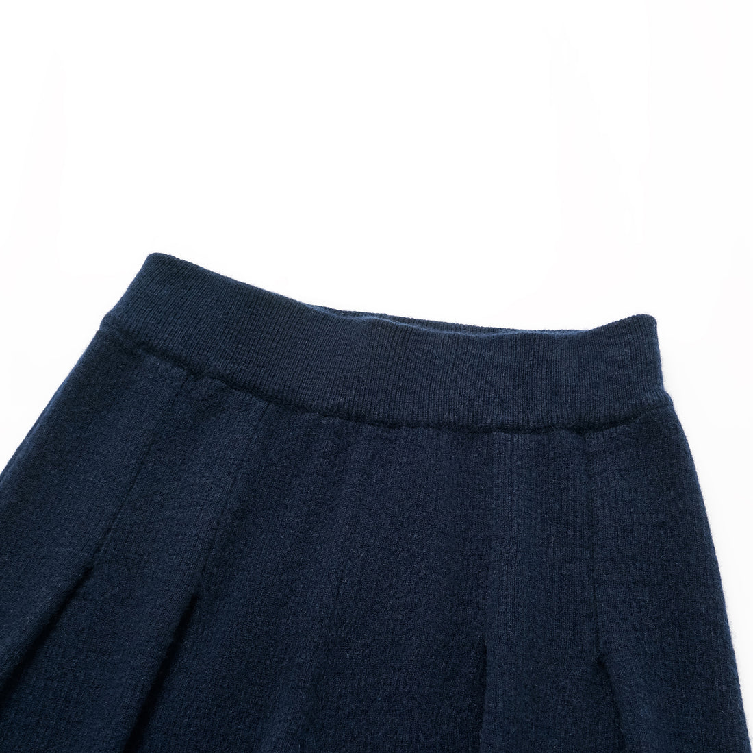 "Winter Diary" 100% Cashmere Heavyweight Three-Dimensional Pleated Wide Leg Pants - Blue
