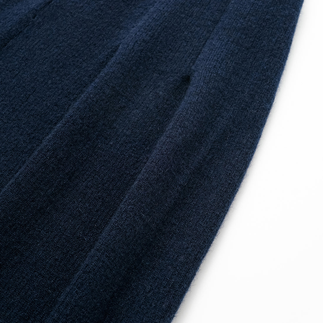 "Winter Diary" 100% Cashmere Heavyweight Three-Dimensional Pleated Wide Leg Pants - Blue