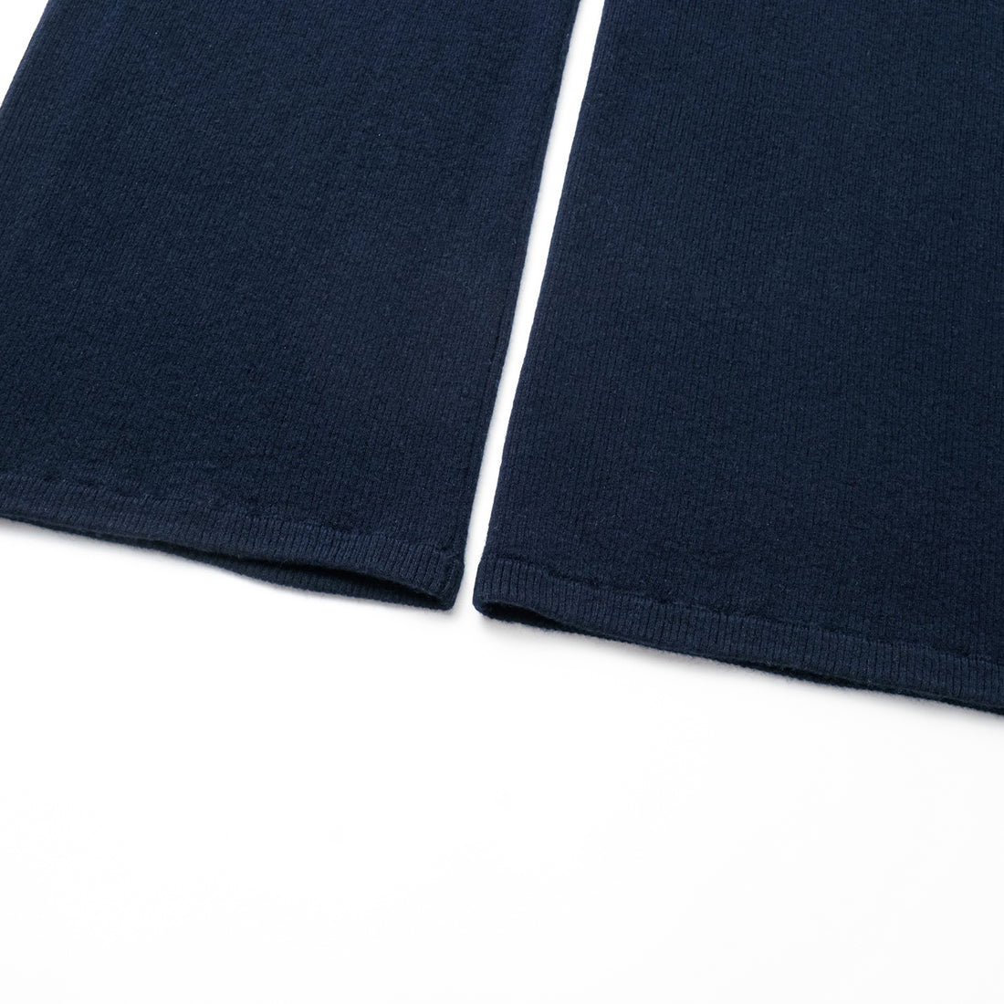 "Winter Diary" 100% Cashmere Heavyweight Three-Dimensional Pleated Wide Leg Pants - Blue