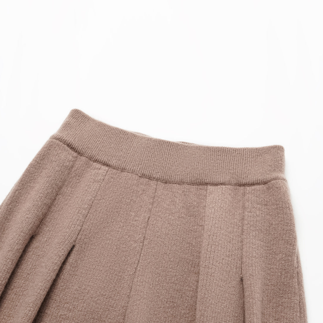 "Winter Diary" 100% Cashmere Heavyweight Three-Dimensional Pleated Wide-Leg Pants - Camel
