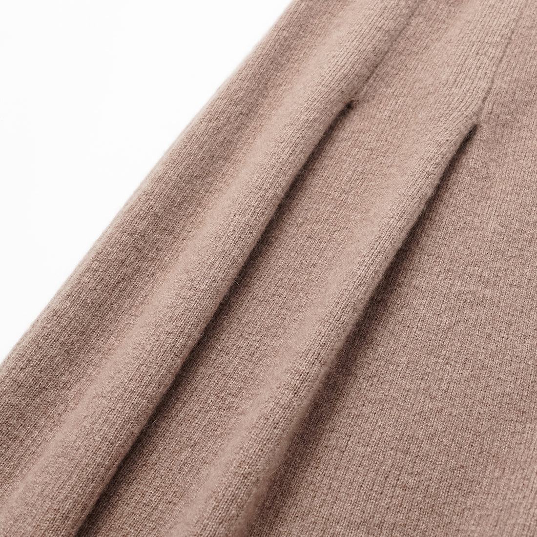 "Winter Diary" 100% Cashmere Heavyweight Three-Dimensional Pleated Wide-Leg Pants - Camel