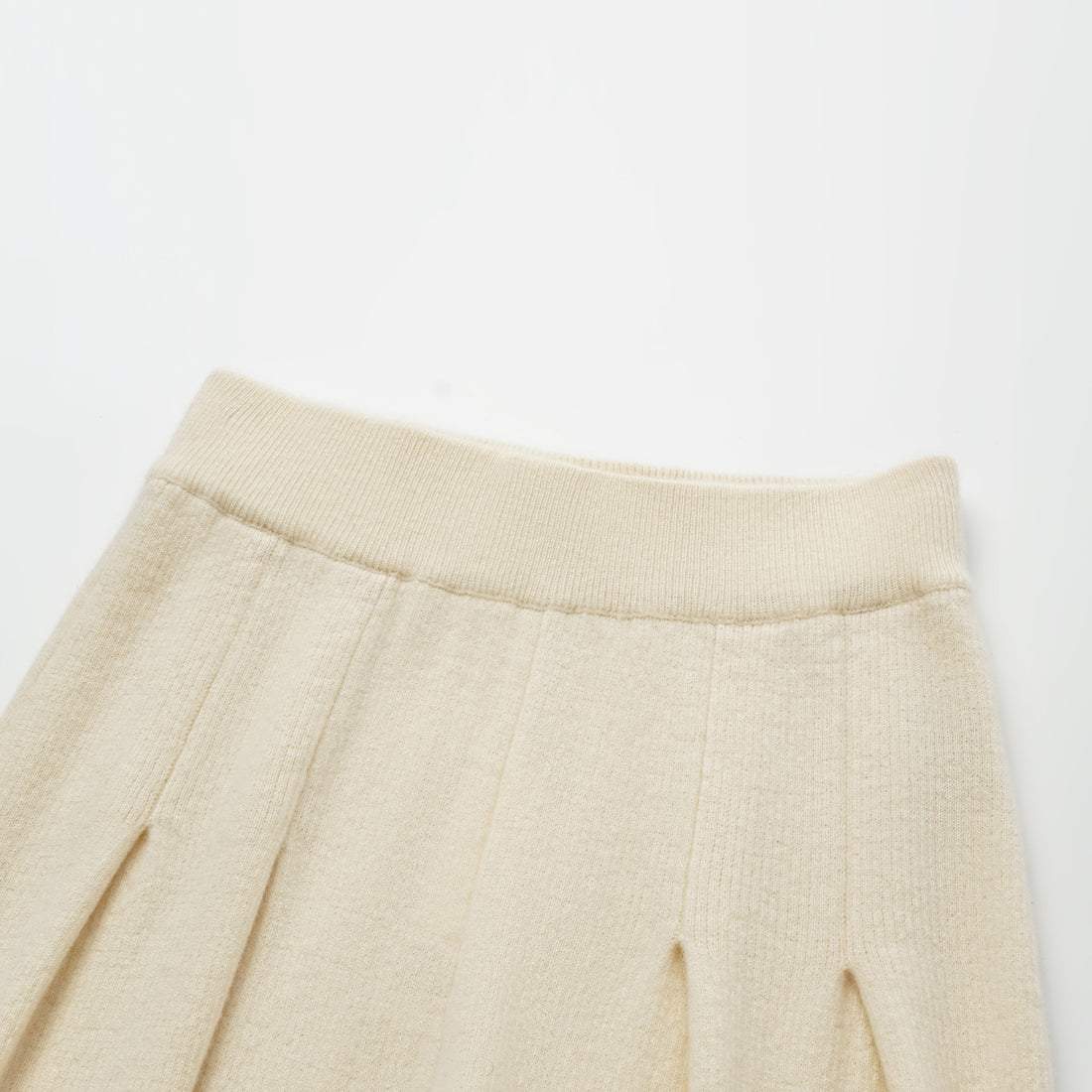 “Winter Diary” 100% Cashmere 重磅立體打褶闊腿褲—白