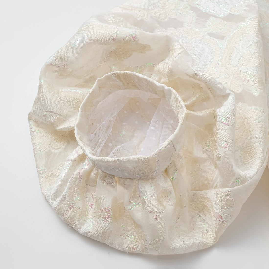 "Tea Banquet" Burning Flower Jacquard Light Chinese Style Jacket - Moon Reflecting the Lotus Pond