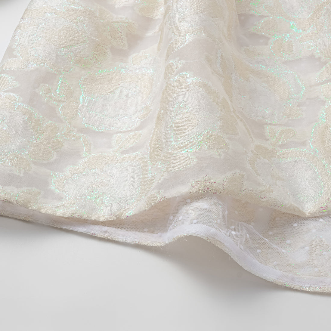 "Tea Banquet" Burning Flower Jacquard Light Chinese Style Jacket - Moon Reflecting the Lotus Pond