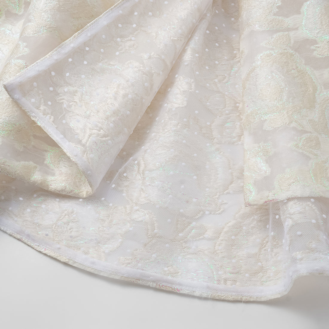 "Tea Banquet" Burning Flower Jacquard Light Chinese Style Jacket - Moon Reflecting the Lotus Pond