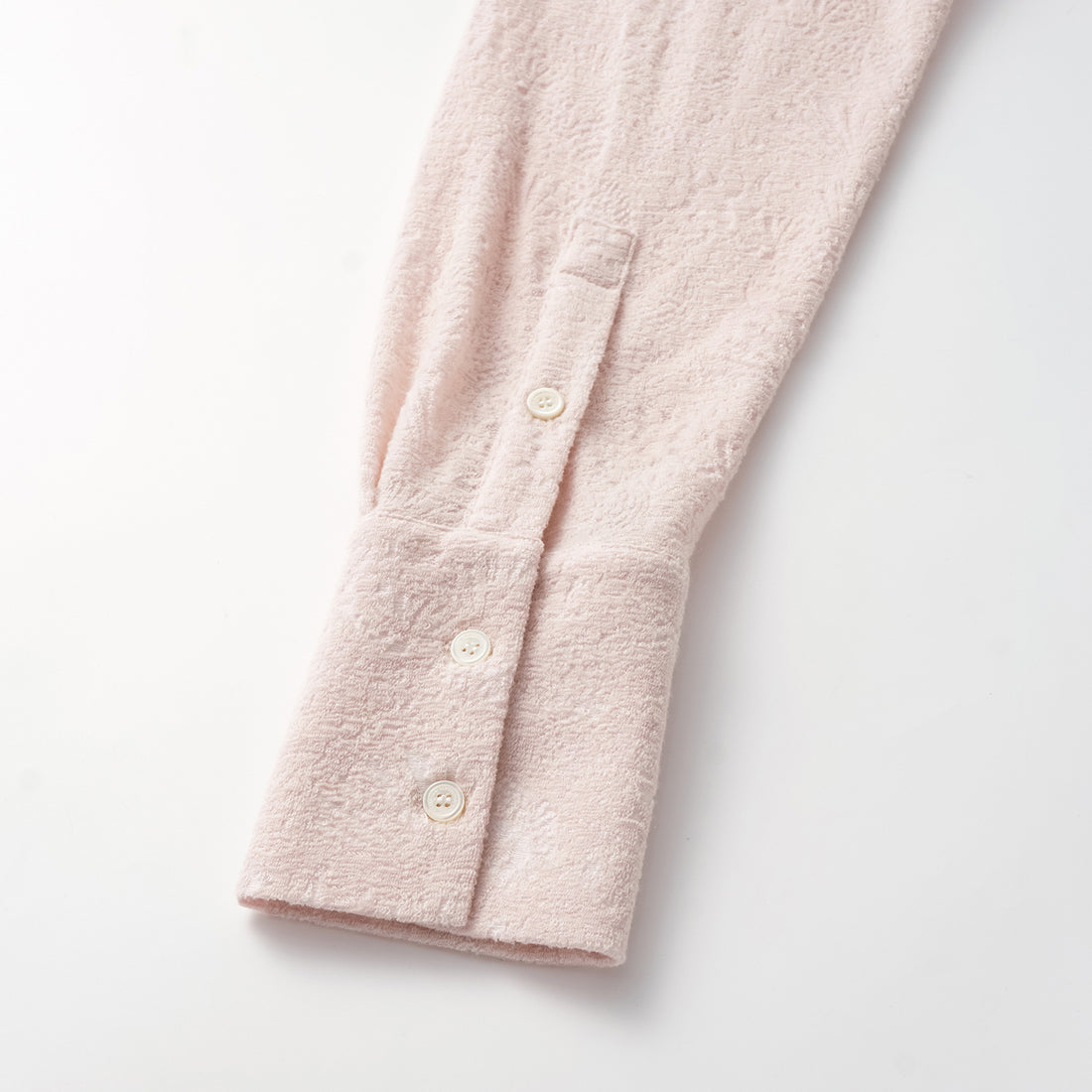"Lazily in the Spring" Wool Jacquard Chinese Knitted Suit - Fragrance Powder Mist