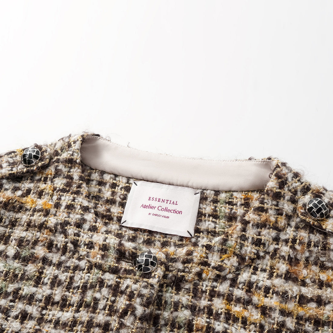 "Breeze boucle" British top light tweed vest - Caramel Drizzle