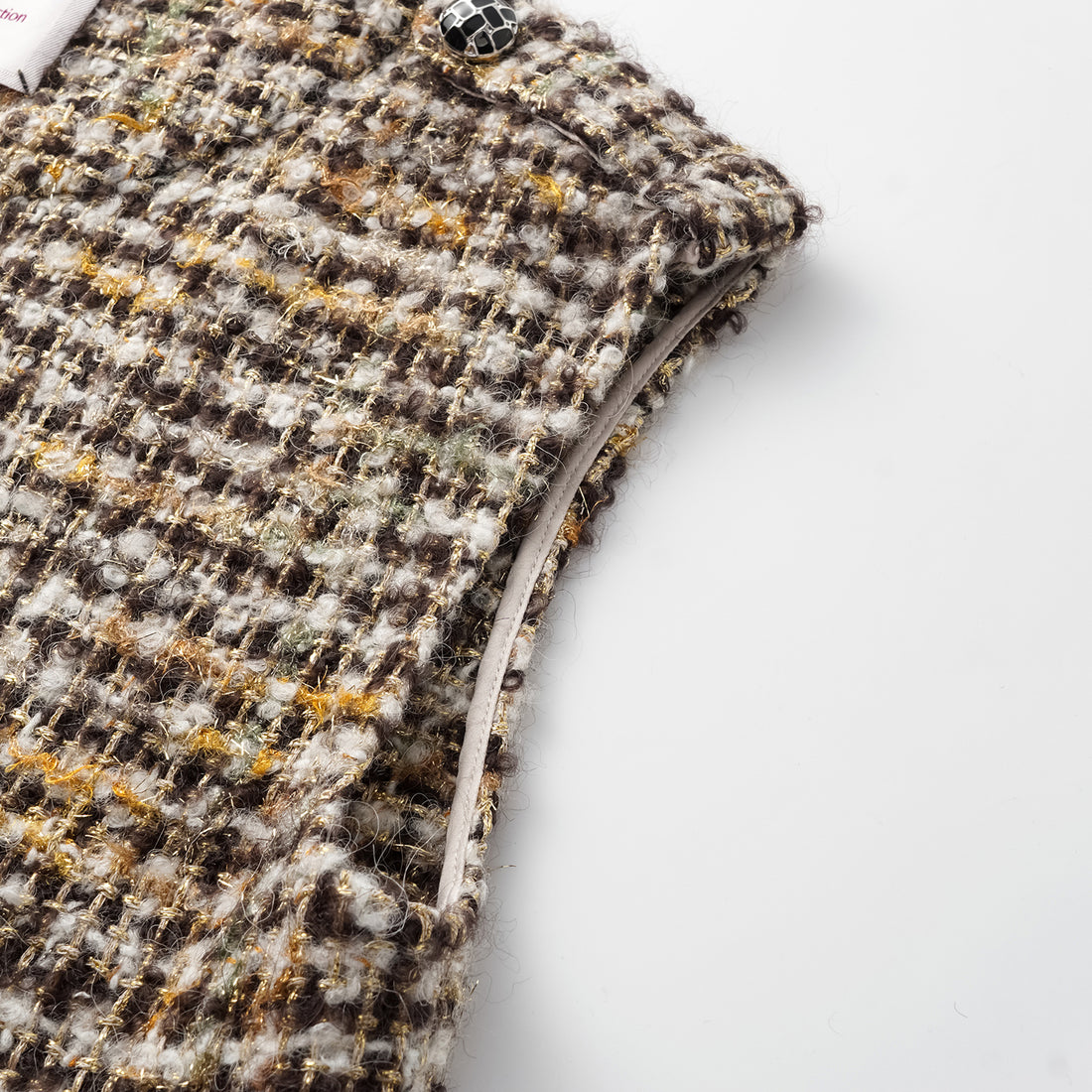 "Breeze boucle" British top light tweed vest - Caramel Drizzle
