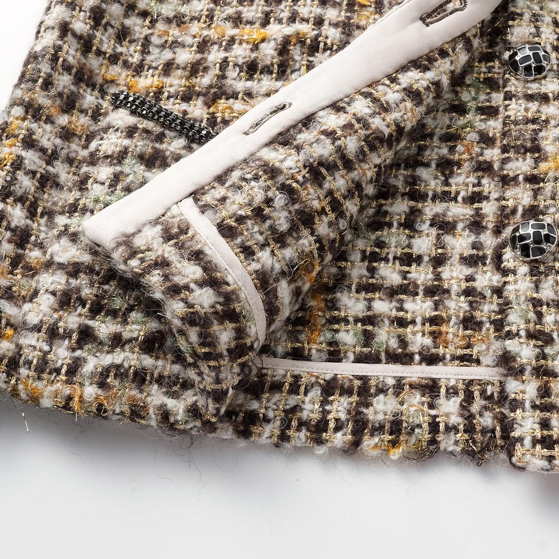 "Breeze boucle" British top light tweed vest - Caramel Drizzle