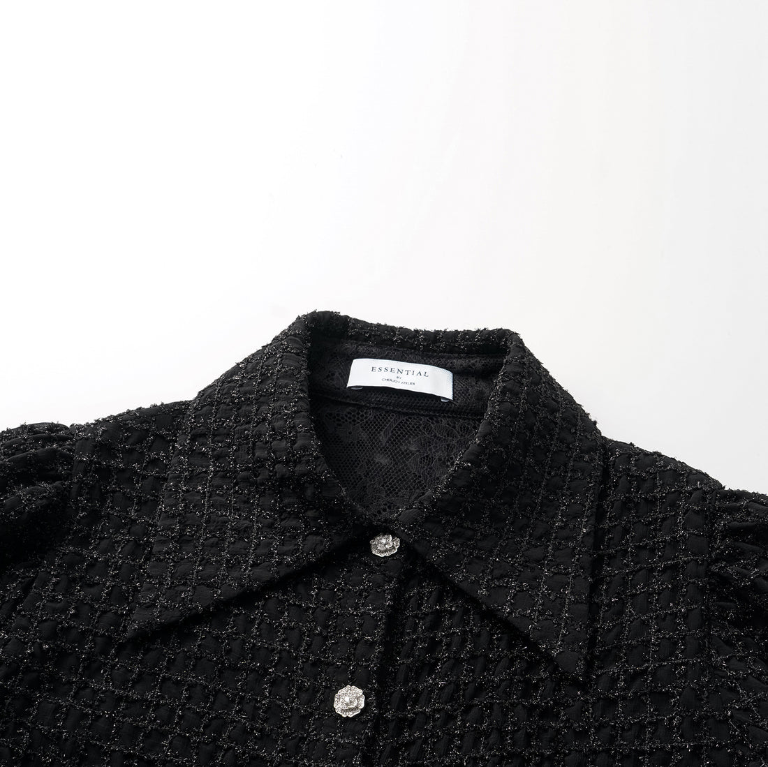 "Mayfair Datenight" Jacquard Lace Shirt—Midnight
