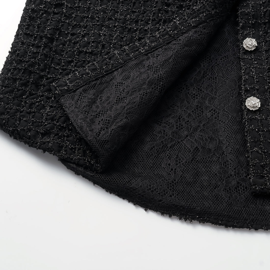 "Mayfair Datenight" Jacquard Lace Shirt—Midnight