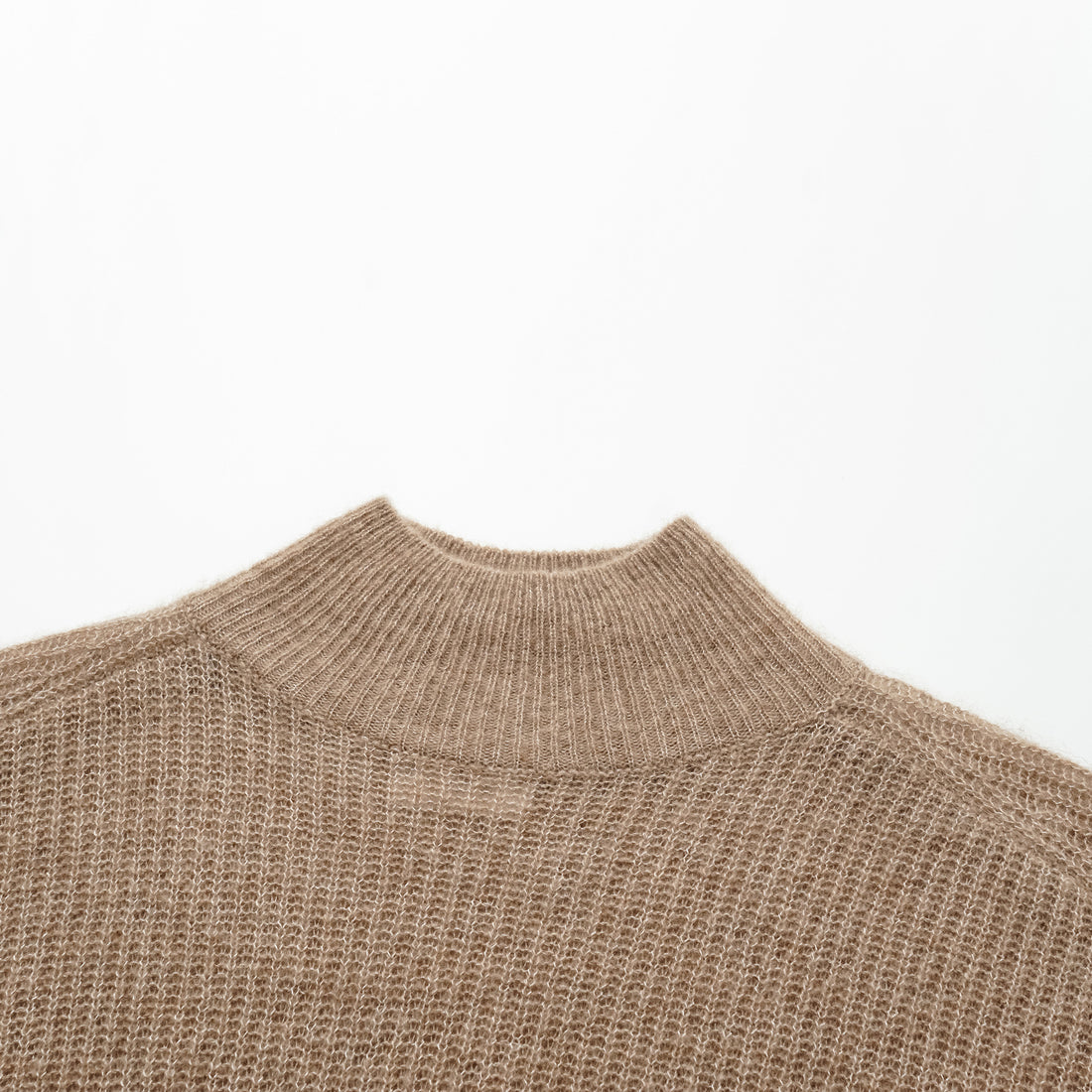 Autumn Diary Silk Cashmere Turtleneck Tunic—Earl Grey
