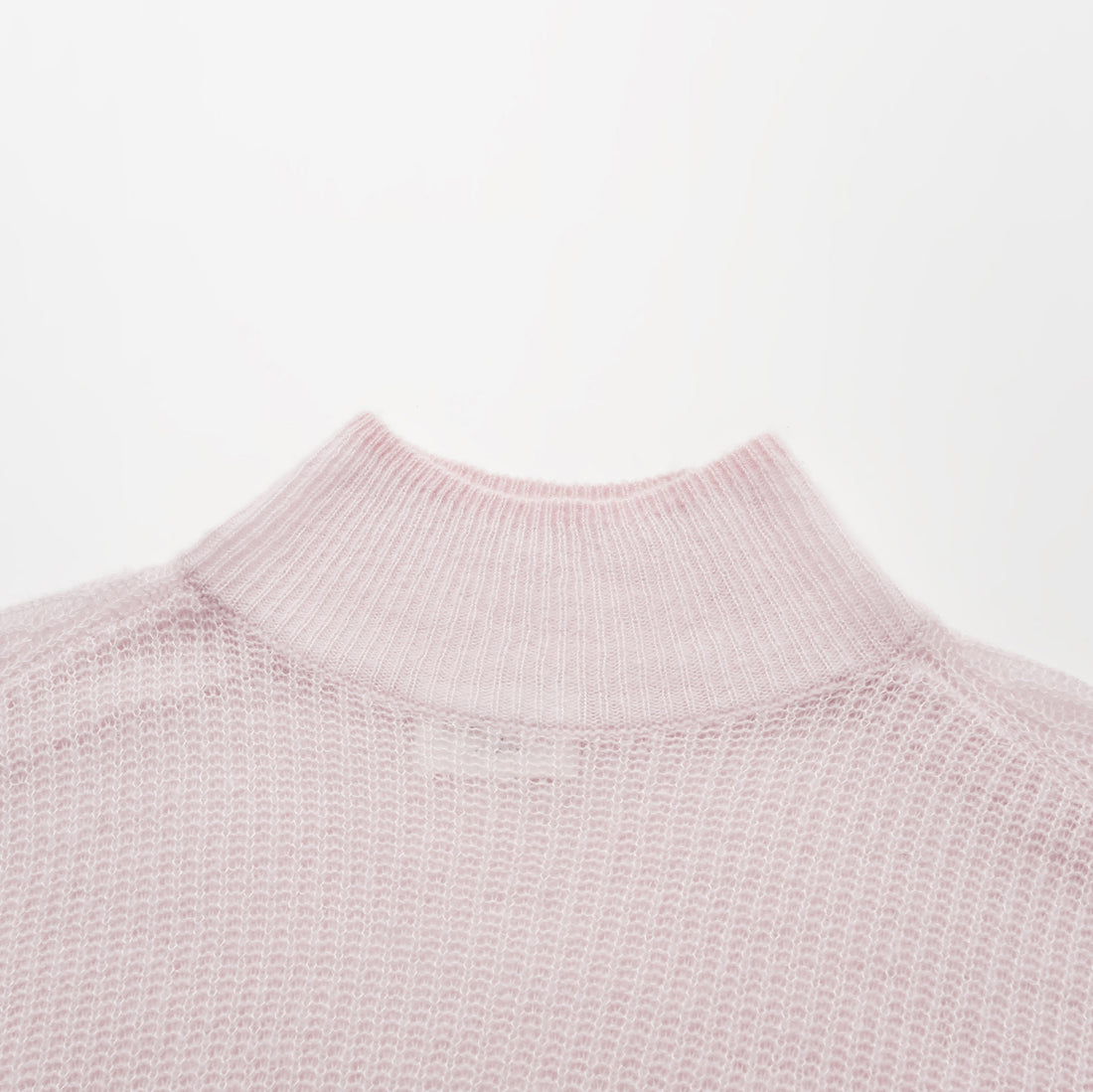 “Autumn Diary”真絲喀什米爾中高領長版上衣—Rose Water