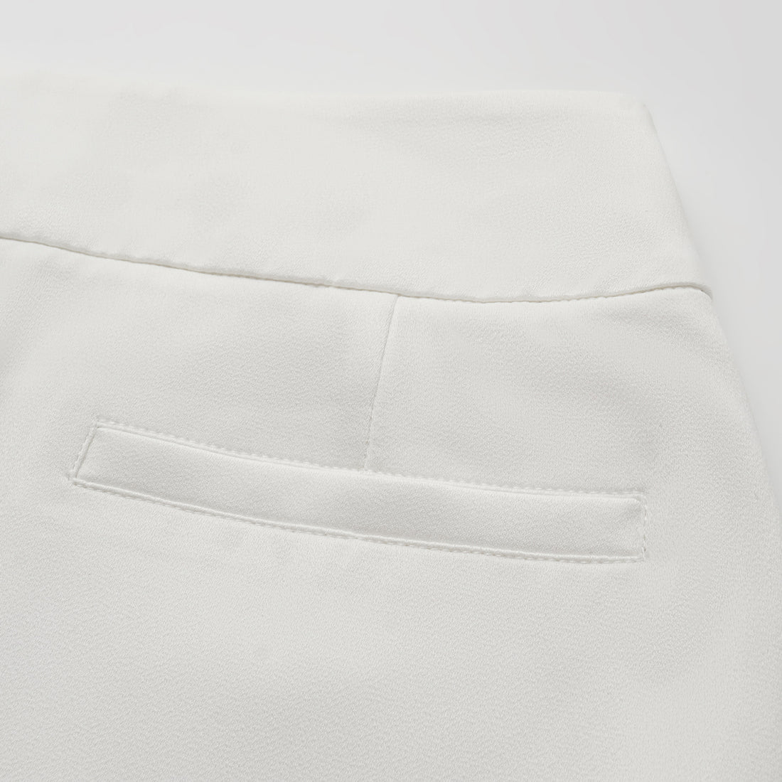 "Autumn Diary" Pearl Acetate Satin Cropped Flared Pants - White