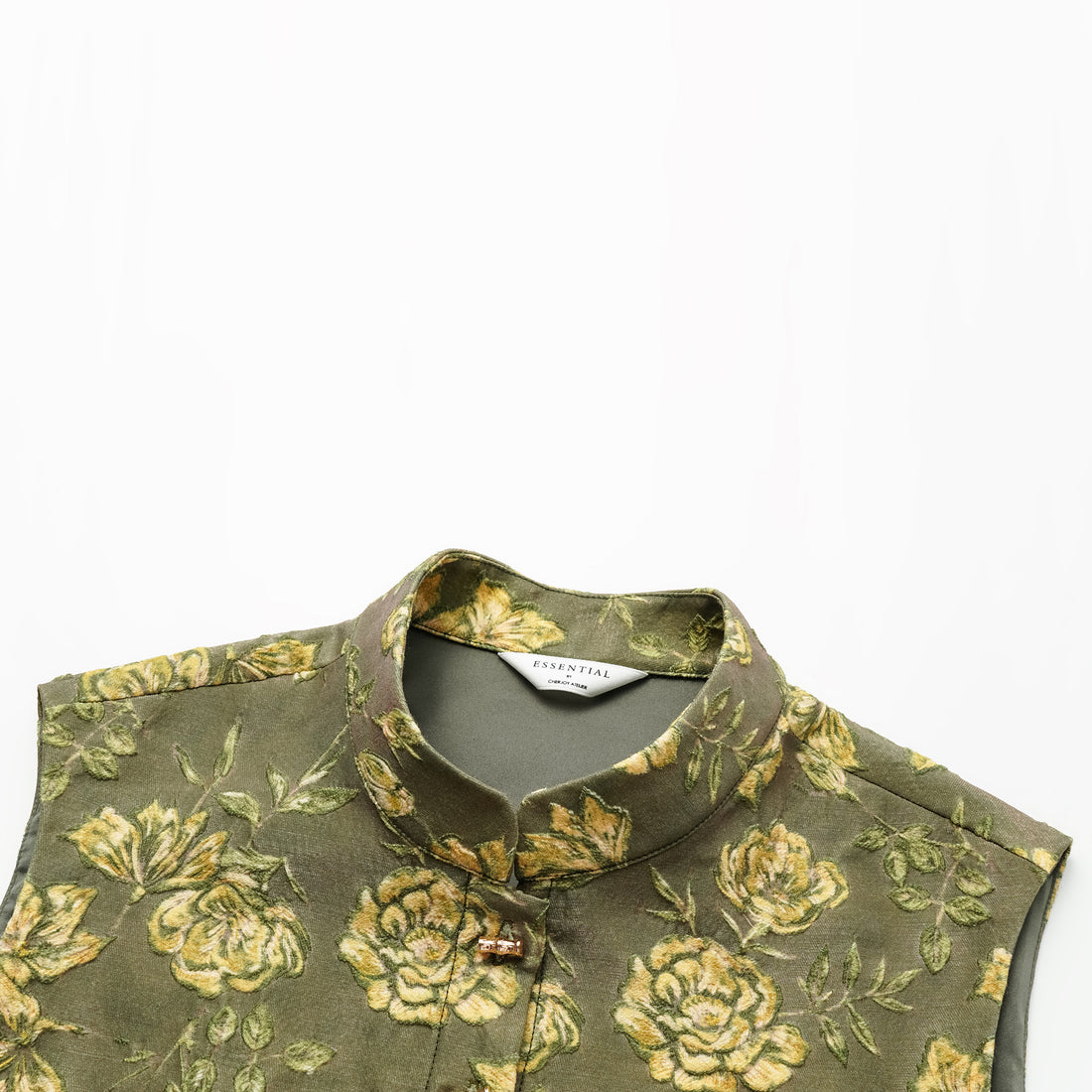"Imperial Garden Teatime" Silk Wool Light Chinese Style Suit - Green