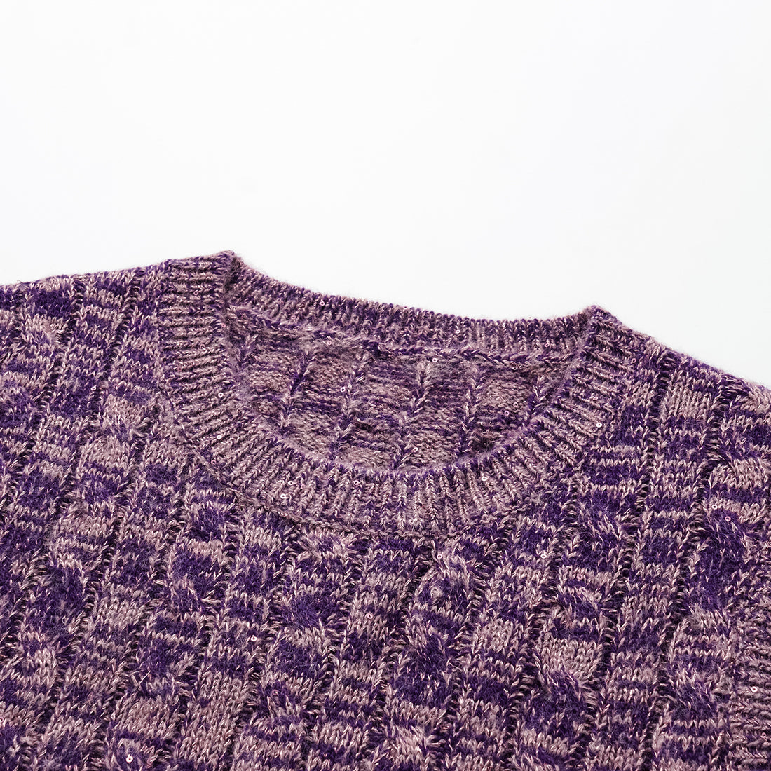 "Winter diary." 100% Cashmere Sequined Cable Knit Vest—Charm