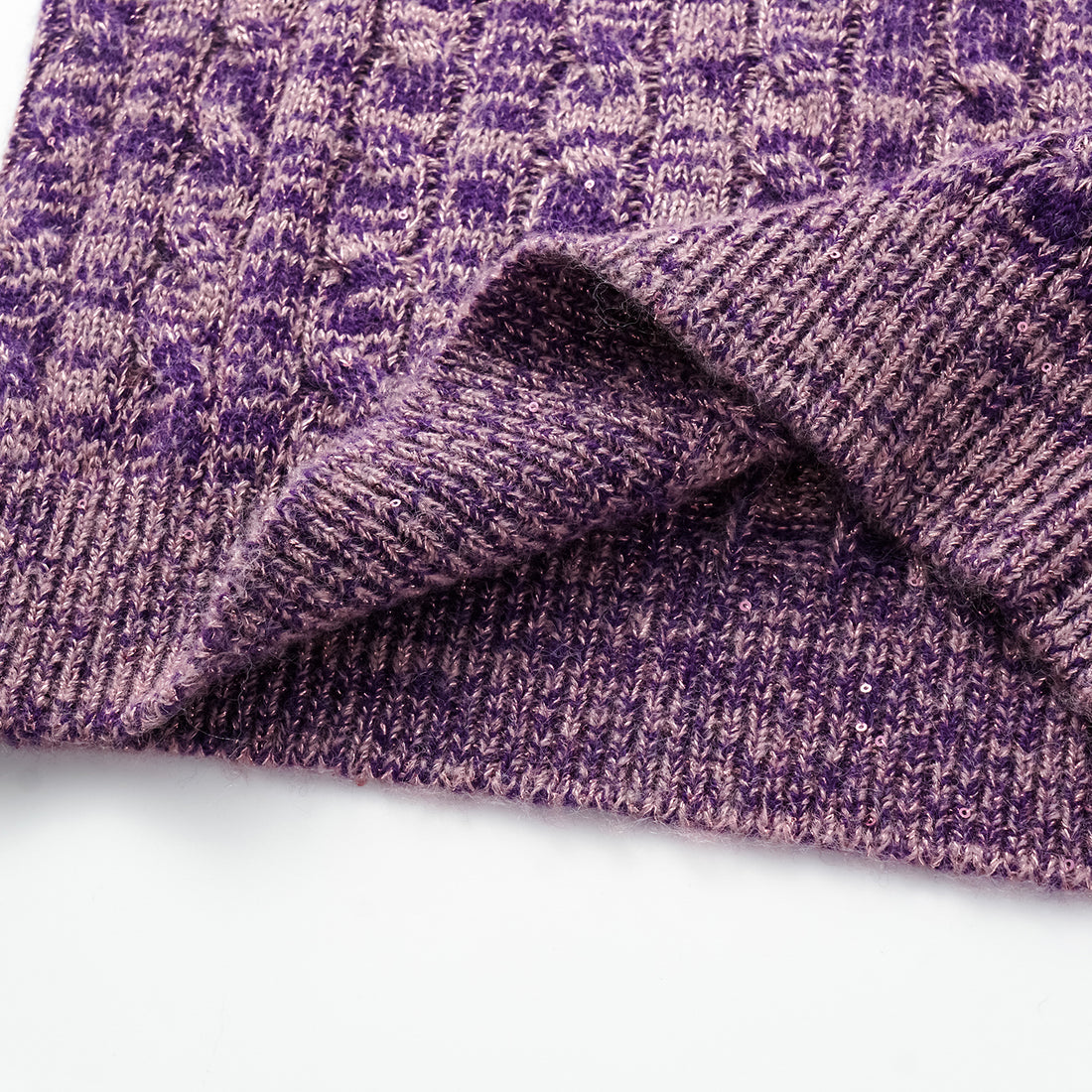 "Winter diary." 100% Cashmere Sequined Cable Knit Vest—Charm