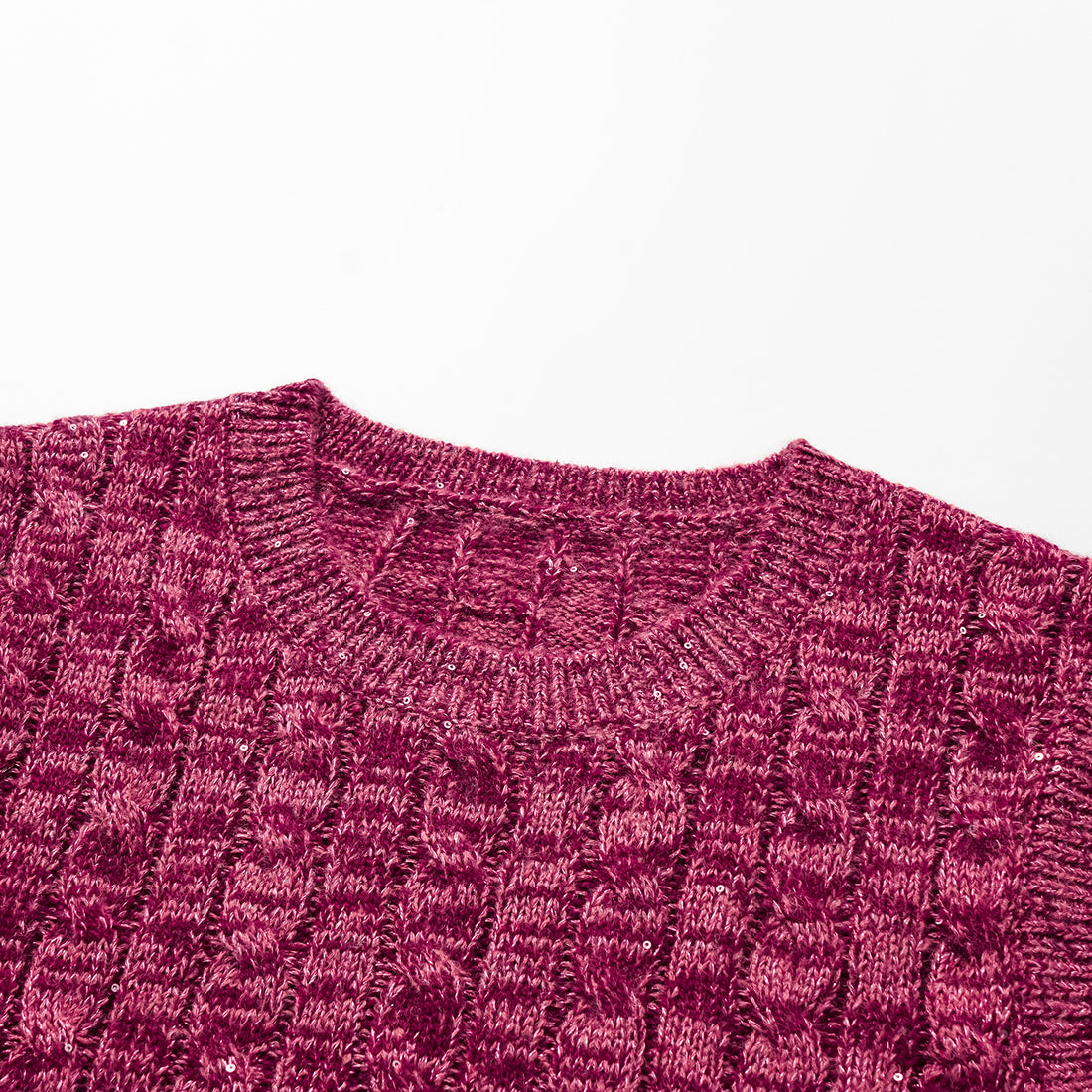 "Winter diary." 100% Cashmere Sequined Cable Knit Vest—Luck