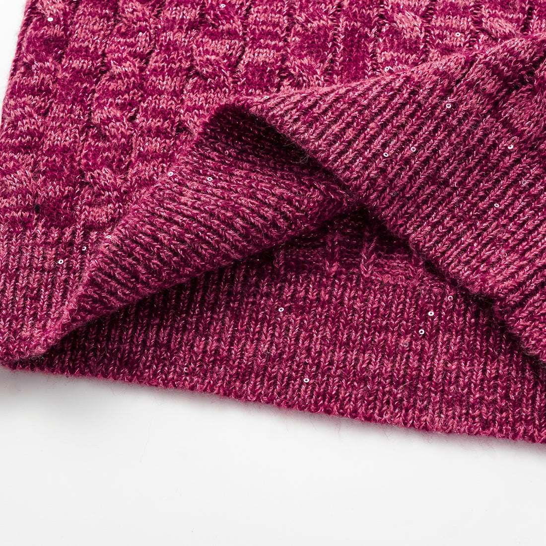 "Winter diary." 100% Cashmere Sequined Cable Knit Vest—Luck
