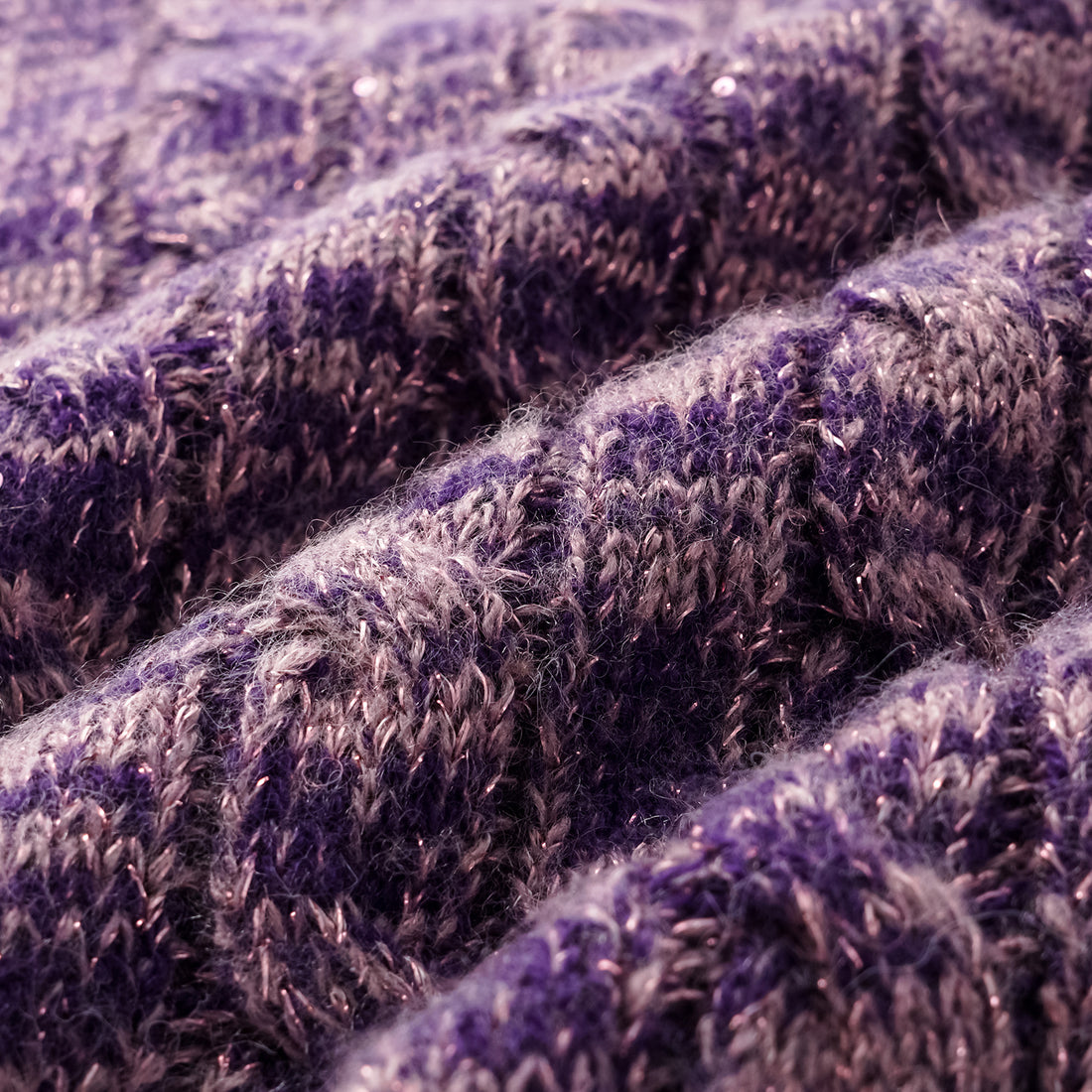 "Winter diary." 100% Cashmere Sequined Cable Knit Cardigan—Charm