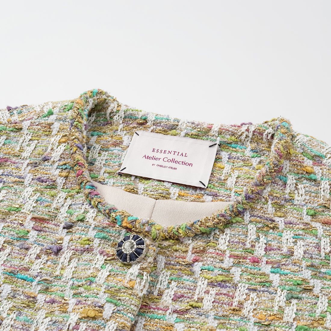 "Weekend at Monaco" Spanish gold-work lightweight tweed vest—Emerald Waltz