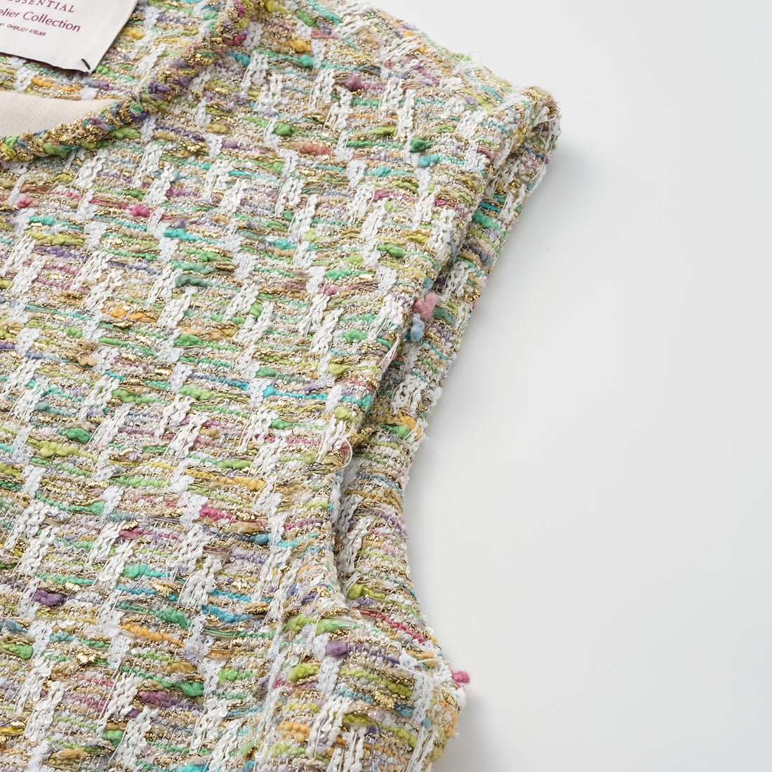 "Weekend at Monaco" Spanish gold-work lightweight tweed vest—Emerald Waltz