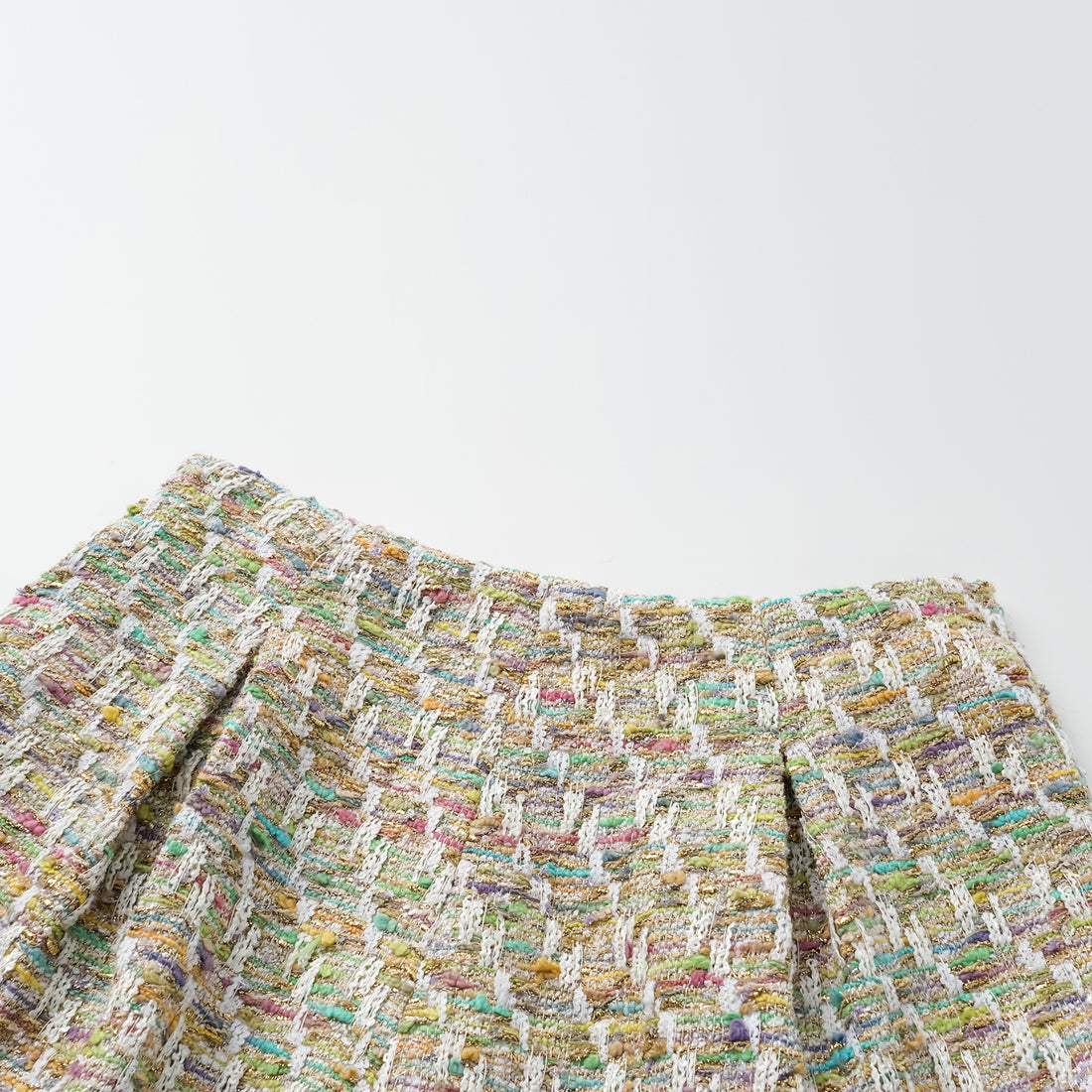 "Weekend at Monaco" Spanish gold-work lightweight tweed shorts—Emerald Waltz