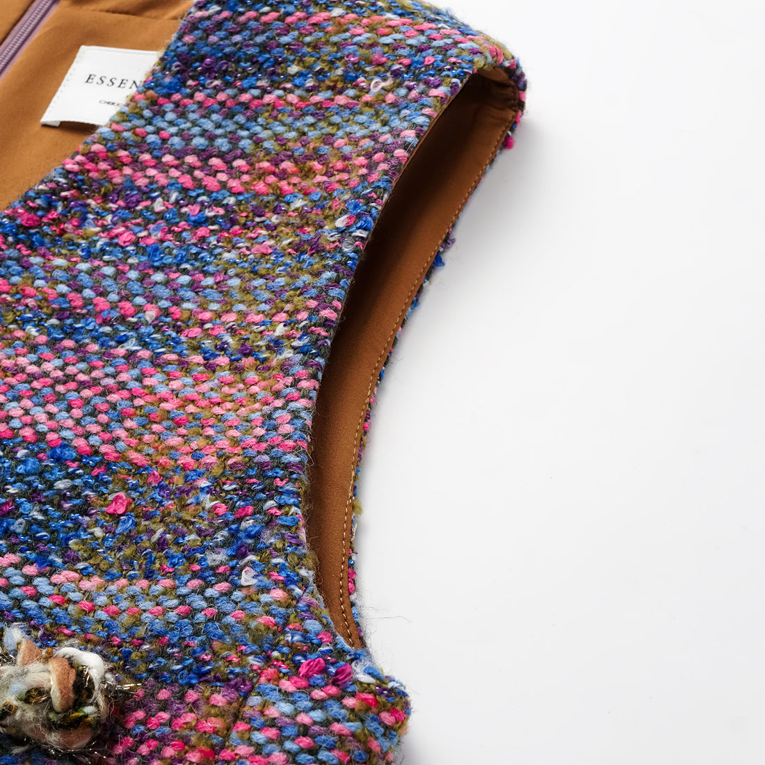 “Chelsea teatime.” Tweed A-line dress—Berry Happy